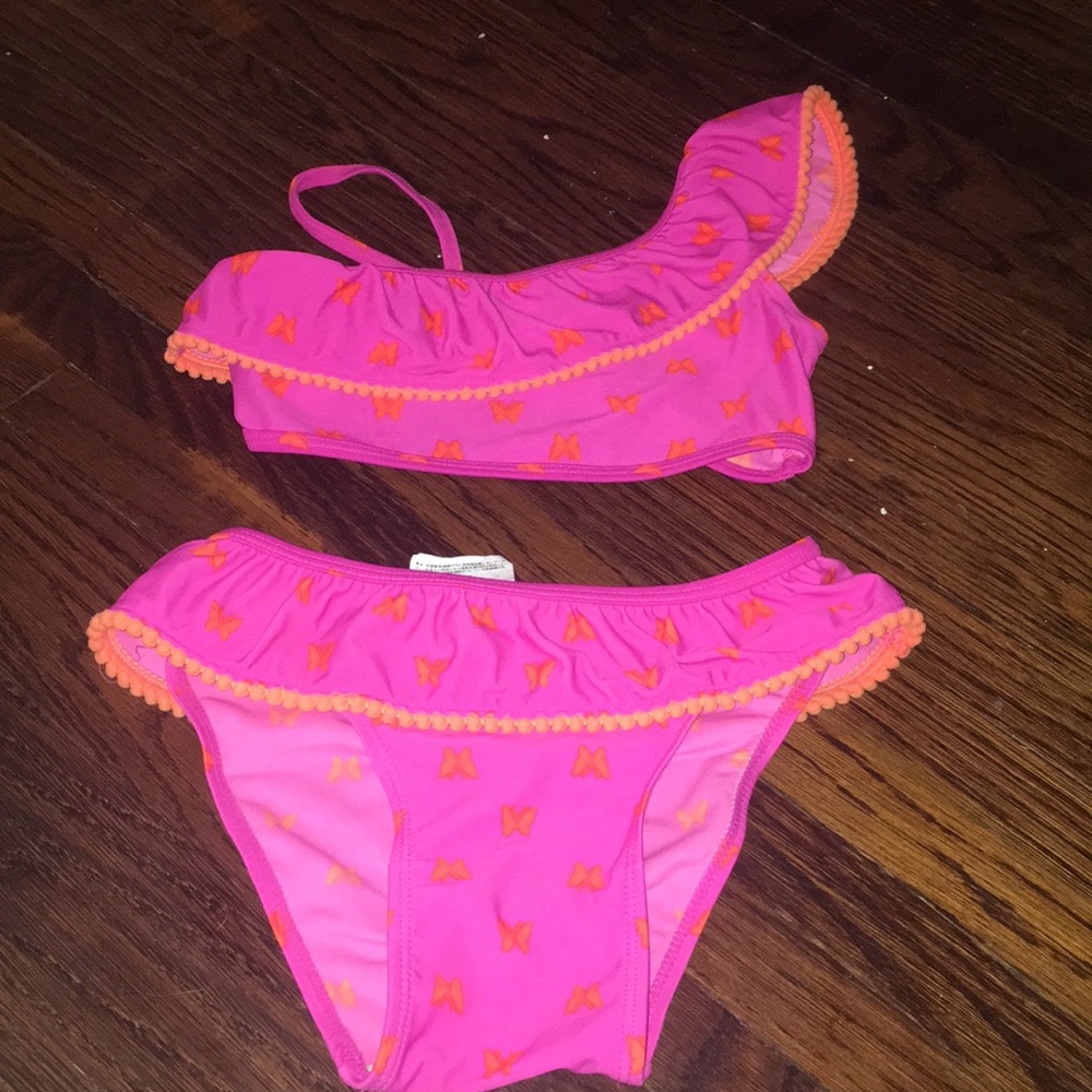 Girls two piece bathing suit and cover up